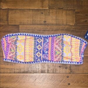 Arizona Jean Company Colorful Patterned Bandeau Bikini Top